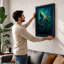 Octopus in Deep Waters Dark 1 Piece Single Picture Frame Wall Art-136686770-136686772
