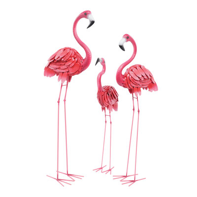 Metal Flamingo Garden Statues