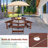 6-Person Circular Outdoor Wooden Picnic Table For Patio, Backyard, Garden, DIY W/ 3 Built-In Benches, 1720Lb Capacity -734989461