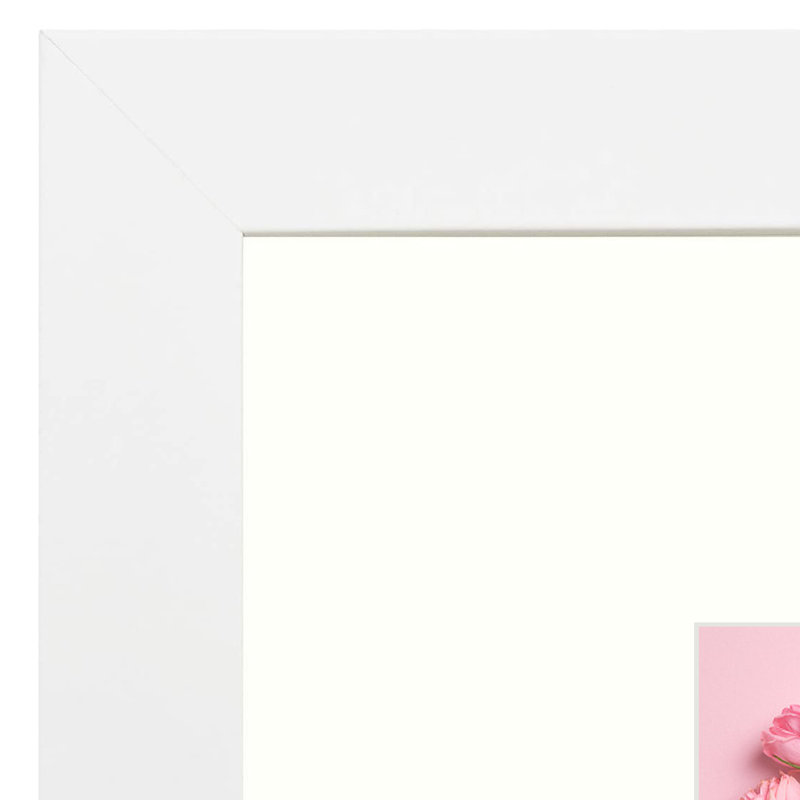Dreketi Matte Wood Single Picture Frame, 12" x 16" Matted to 8.5" x 11", White