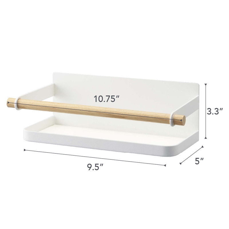 White Magnetic Wall-Mounted Wooden Spice Rack