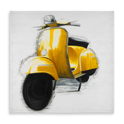 Yellow Italian Scooter Tablecloth - Indoor/Outdoor Decor