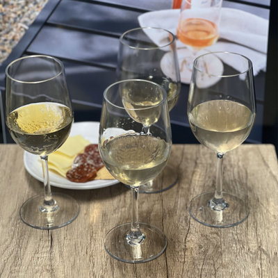 Ensemble de 4 verres à vin en plastique (12 oz), ensemble de verres à vin Tritan Hammer sans BPA, verres à vin rouges incassables, verres à vin blancs