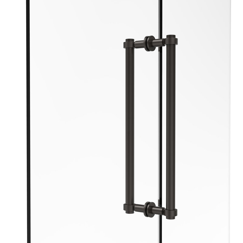Poignée de douche arrière à dos contemporaine avec accent évasé, Bronze huilé, H 1,7 po x l 10,3 po