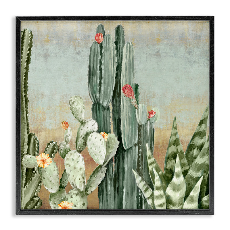 Bloom Among Thorns Framed Giclee, design by Luna Mavis, 17" H x 17" W, Midnight Black Framed Giclee
