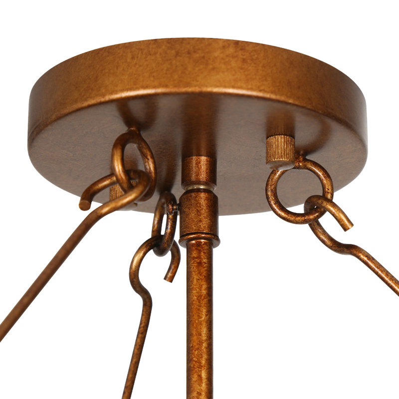 Lustre en forme de tambour de style Mid-Century à 6 lumières Classic Bronze