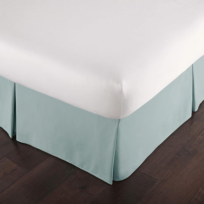 Jupe de lit plissée en microfibre brossée double 15 pouces Southshore Fine Linens, lavable à la machine, grand, bleu ciel