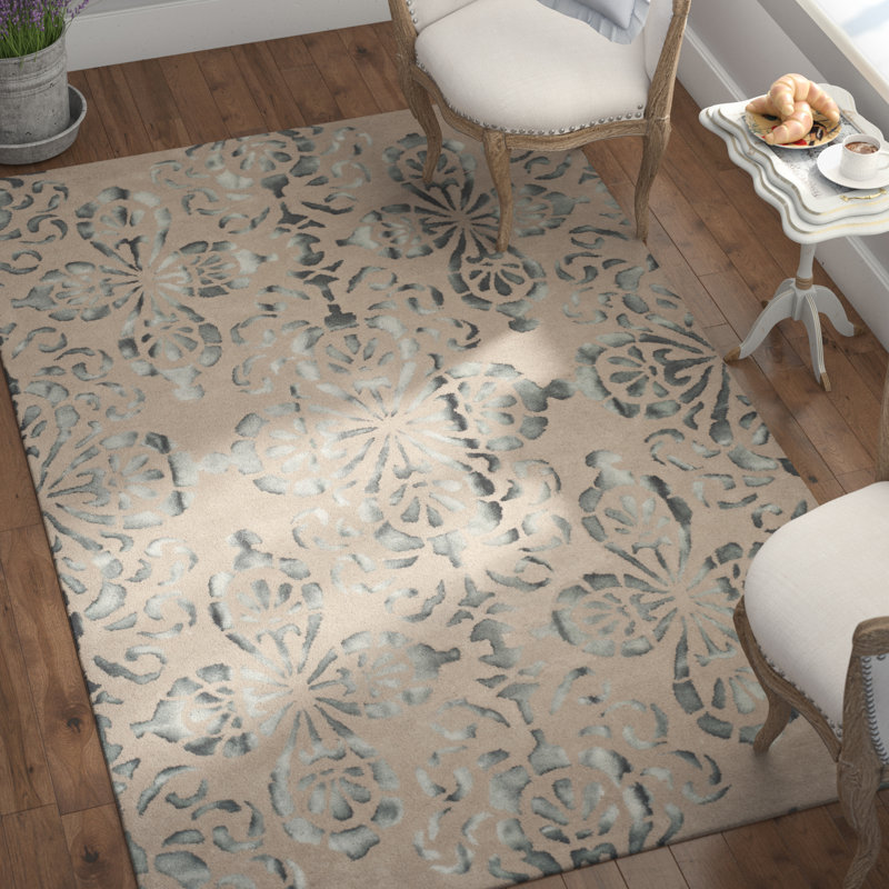 Tapis brun clair en laine touffeté à la main Oakton, Rectangle 8 pi x 10 pi