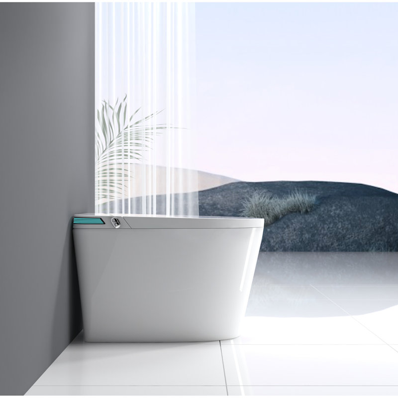 Porcelain Smart Toilet With Remote Control, - White Intelligent Female Wash, Auto Flush