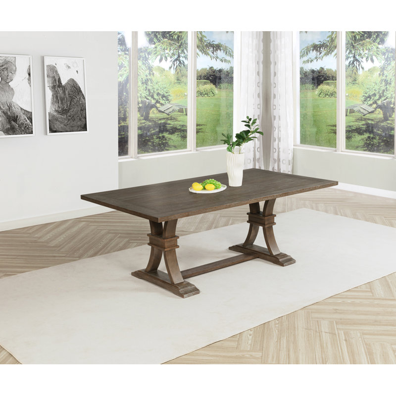 Rustic Brown-Gray Traditional Style Dining Table