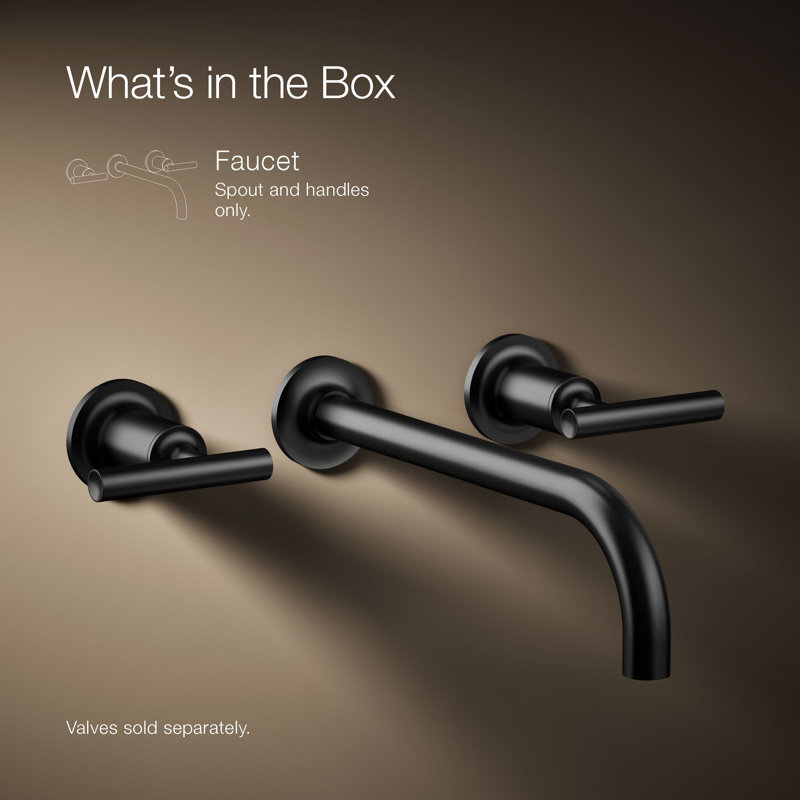 Purist® Wall Mounted Bathroom Faucet, Lever Handle, Matte Black
