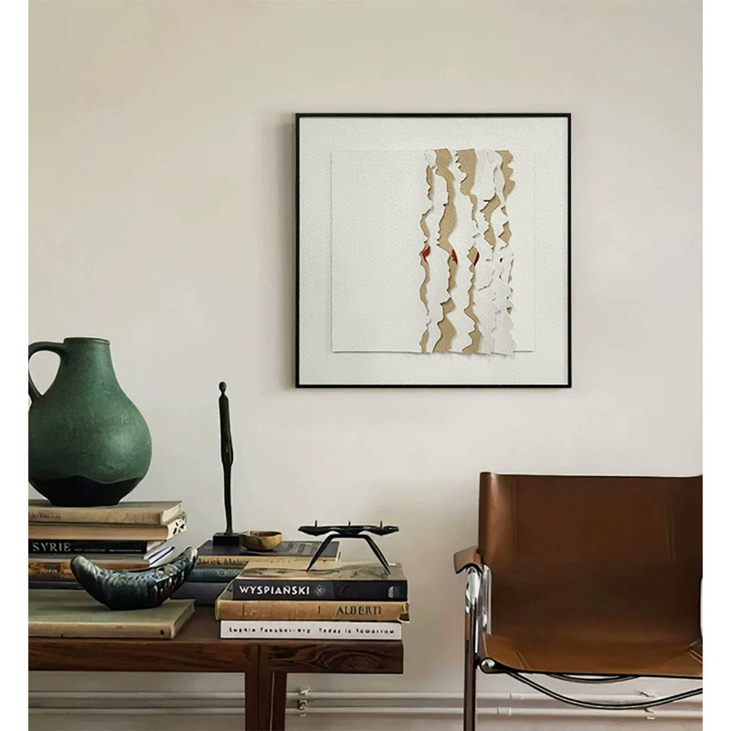 Modern Minimalist Three-Dimensional Sandstone Wall Decoration, 27.56" H x 27.56" W x 1.65" D