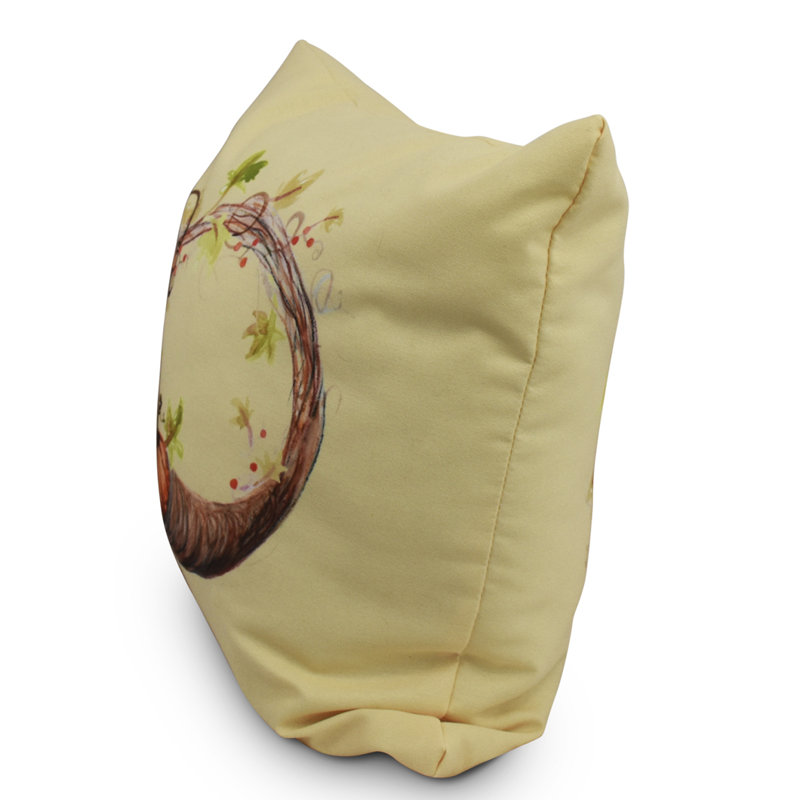 Harvest Outdoor Reversible Throw Pillow, 18" x 18", Light Yellow
