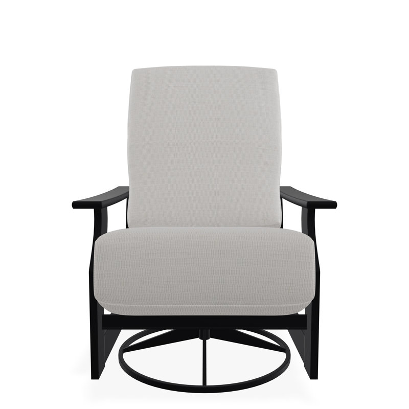 Chaise berçante pivotante en polymère St. Catherine, Nuage tabloïd, Noir