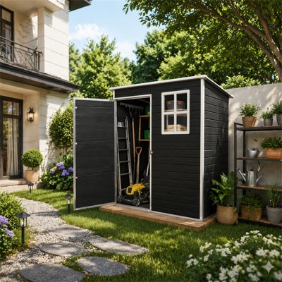 5 Ft X 3 Ft Outdoor Plastic Storage Shed With Floor
