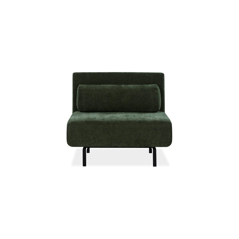 Fauteuil-lit pivotant rembourré Iso, Noir, Vert