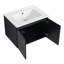 Meuble-lavabo moderne avec lavabo en céramique et porte à fermeture en douceur - apparence d'armoire murale noire de 24 po