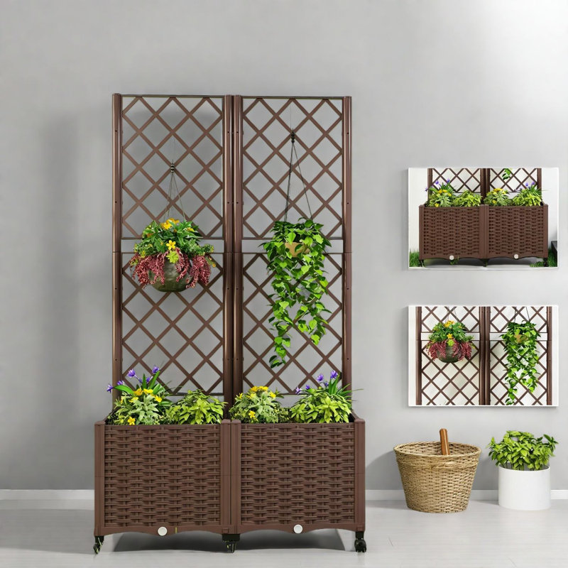 Jardinière multifonctionnelle, structure en polypropylène, design extérieur moderne
