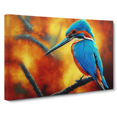 Amazing Kingfisher Bird - Wrapped Canvas Print