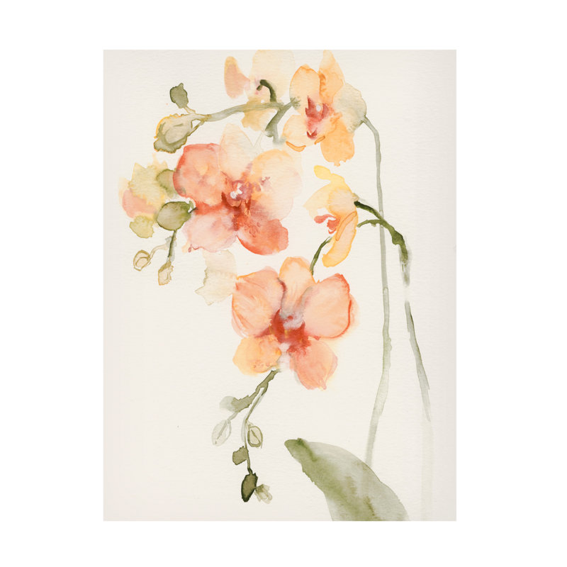 Art mural sur toile tendue - "Autumn Orchid II" de Victoria Barnes pour décoration de salon, de chambre à coucher ou de bureau - 24 x 32