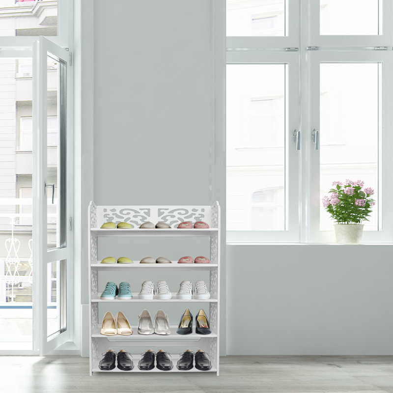 Machin 15 Pair Shoe Rack, (5 Shelves) 24.41" H x 9.45" W x 6.3" D