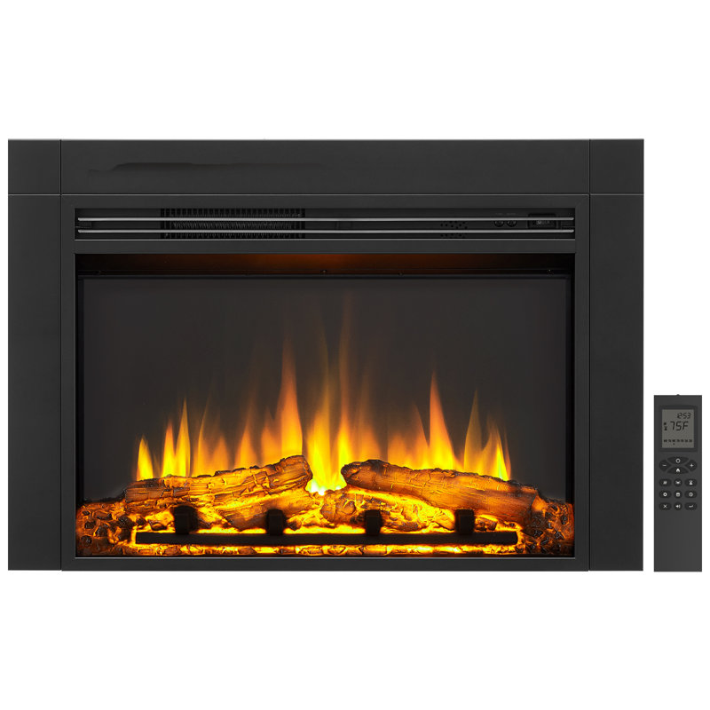 Foyer encastrable l 32 po Siddhés avec flammes de couleur réglables et bruit de craquement du feu