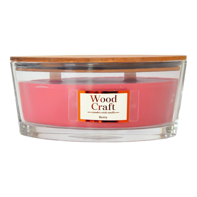 Berry Scented Jar Candle with Glass Holder