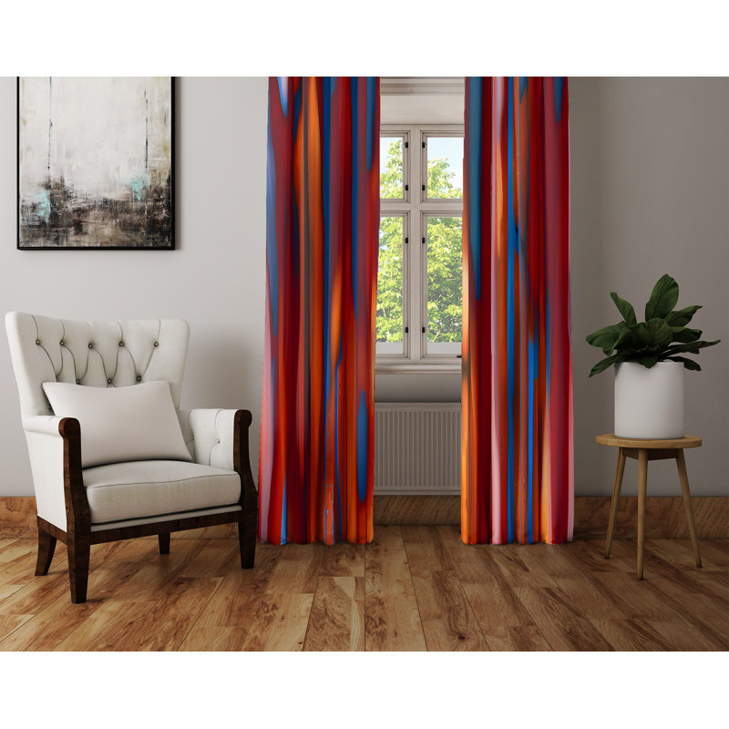 Paire de rideaux semi-transparents en polyester Albiona, L 56 po x L 78 po