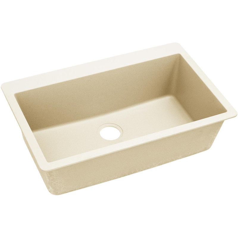 Évier de cuisine à chute l 33 po x l 21 po Quartz Luxe, Parchemin