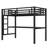 Metal Twin Size Loft Bed With Power Outlet And LED Lighted, Space-Saving, Noise Reduced, Black