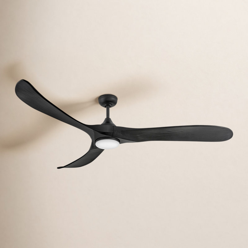 Reze 72" LED Smart Ceiling Fan, Matte Black