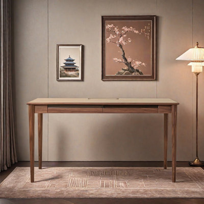 Simple And Durable Walnut Wooden Writing Desk