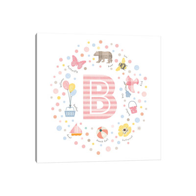 " Illustrated Letter B Pink "