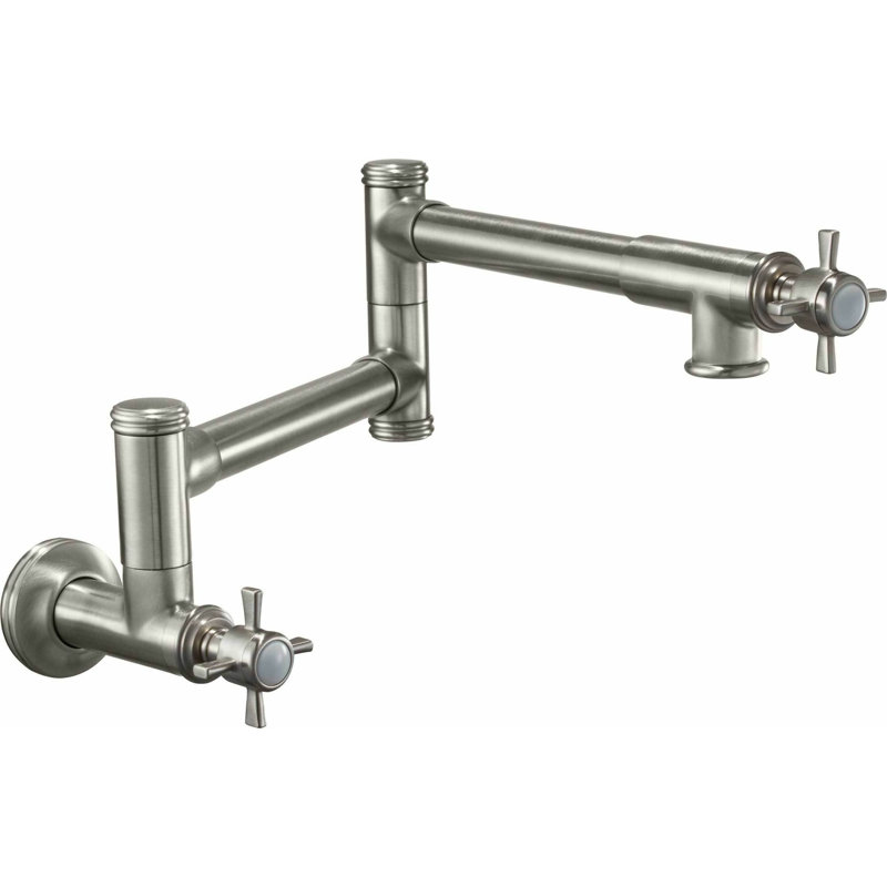 Davoli Kitchen Faucet, Polished Chrome, Cross Handle
