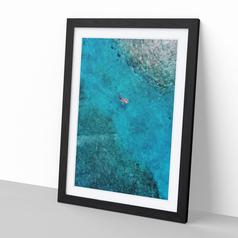 A Boat in the Maldives - Picture Frame Graphic Art, 65cm H x 48cm W x 2cm D, Black Framed