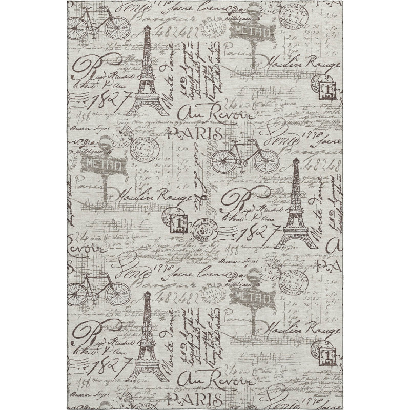 Premium Machine Washable Mayfield AMF2209 novelty Rug, 10' x 14', Linen