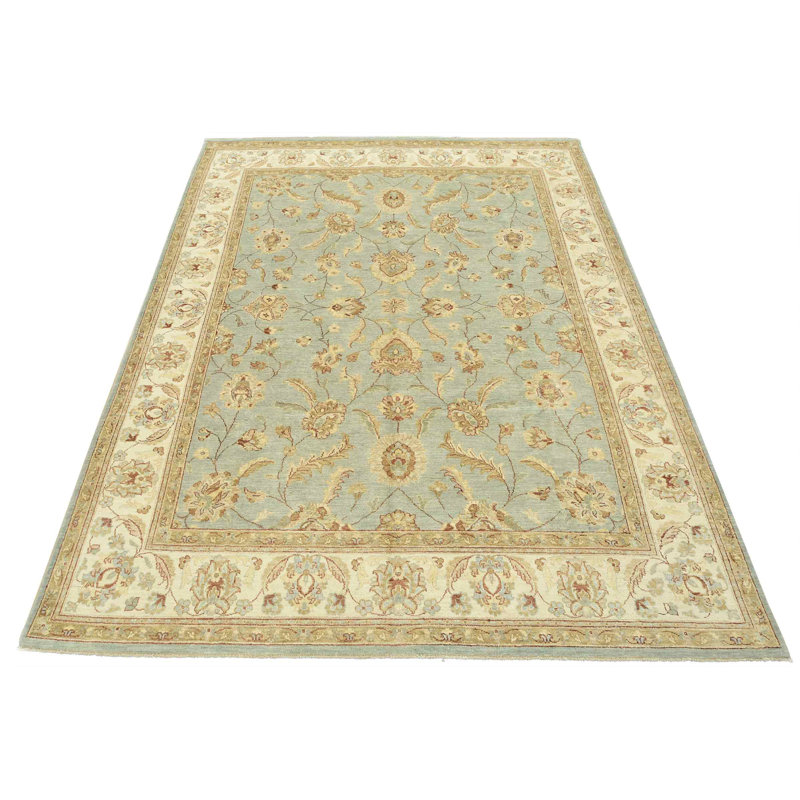 One-of-a-Kind Rectangle 8'1" X 10' New Age Wool Area Rug in Blue/Beige
