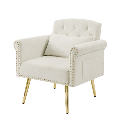 Velvet Back Tufted Design Upholstered Upholstered Chair
