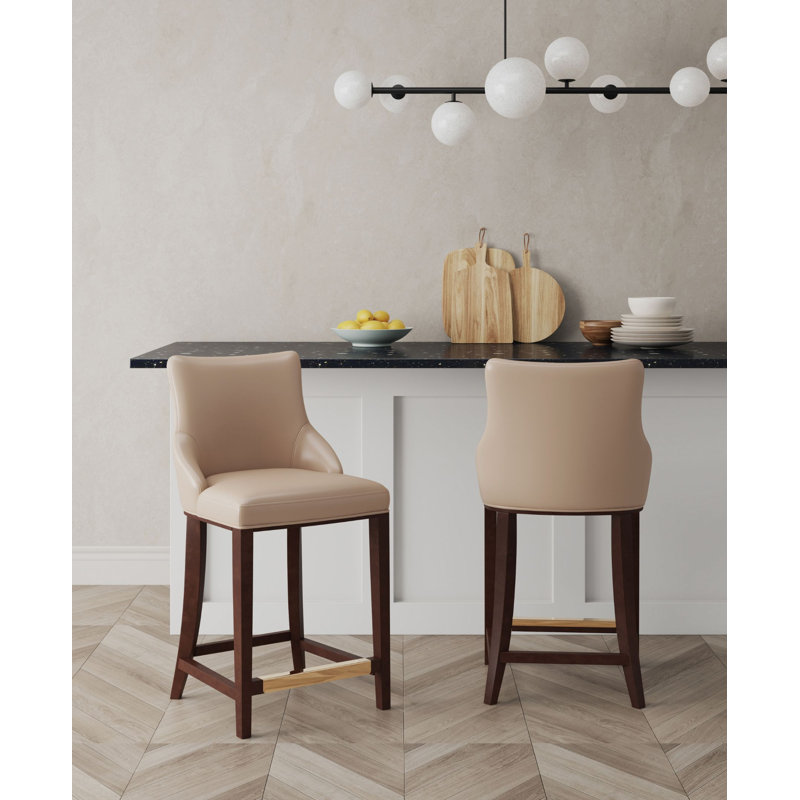 Tabouret de comptoir Shubert, Tabouret de comptoir (siège d'une hauteur de 25,1, Brun clair