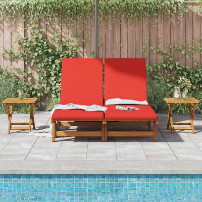 63cm Long Acacia Double Chaise