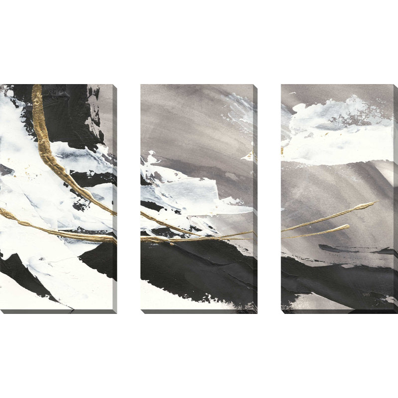"Gilded Arcs I", ensemble de 3 impressions sur toile