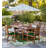 Rectangular Eucalyptus Extendable Outdoor Dining Table With Umbrella Hole , 71'' in. W 43.25'' in. D