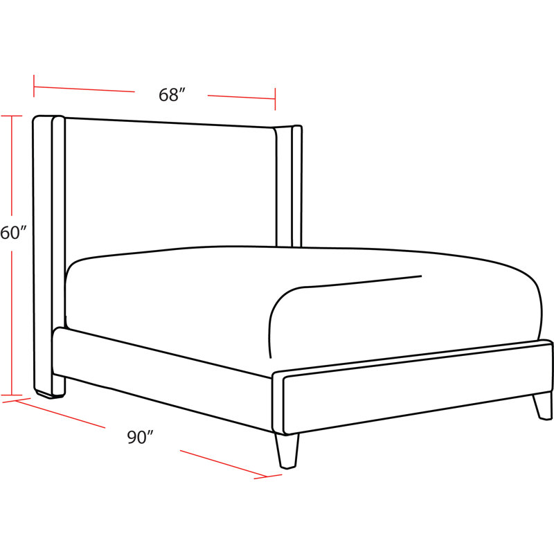 Sevda Upholstered Panel Bed, Queen, Ivory