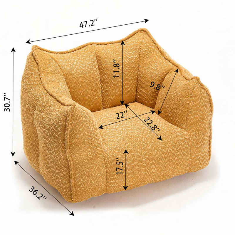 Fauteuil à billes en chenille, Jaune