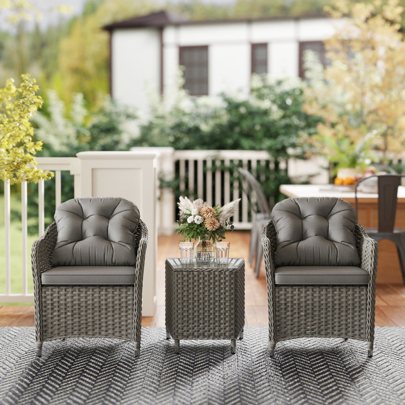 2 - Person Patio Dining Set with , Cushions Included