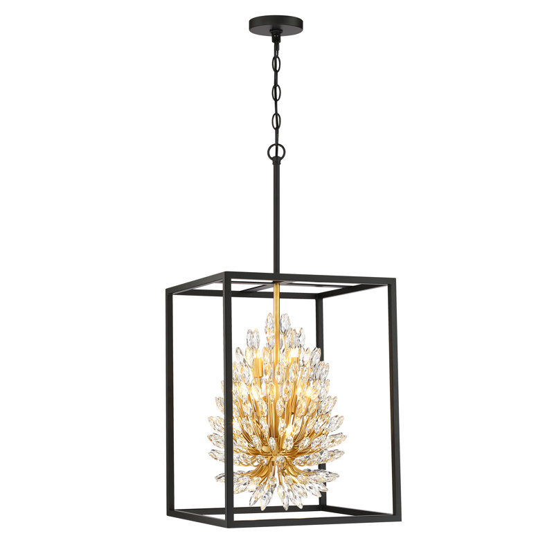 15''w Luxury Crystal Chandelier With Metal Frame