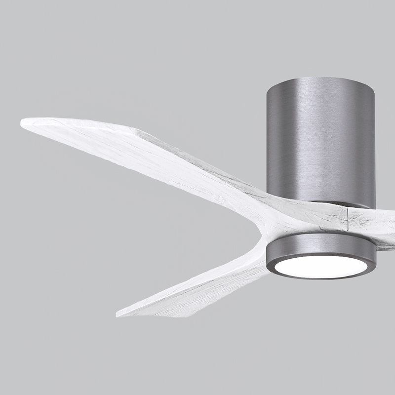 Irene LED Ceiling Fan, Matte White, Brushed Pewter, 52"