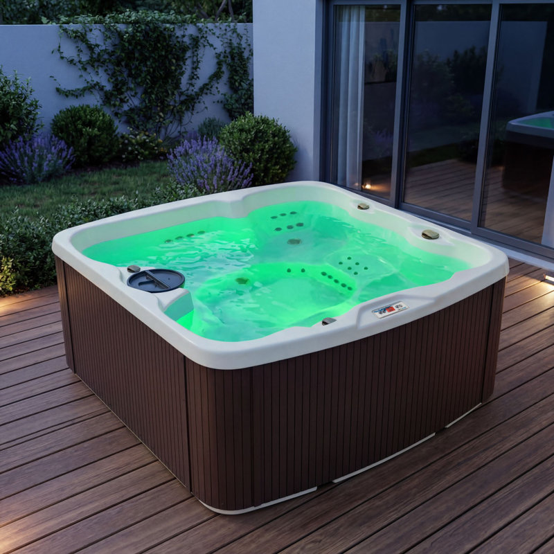 Spa rectangulaire 90 jets pour 6 personnes à 90 jets avec ozoniseur Lganesmart Leganza, Espresso
