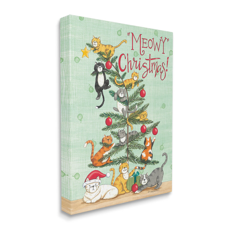«Meowy Christmas Holiday Cats» par Deb Strain, H 40 po x l 30 po x P 1,5 po