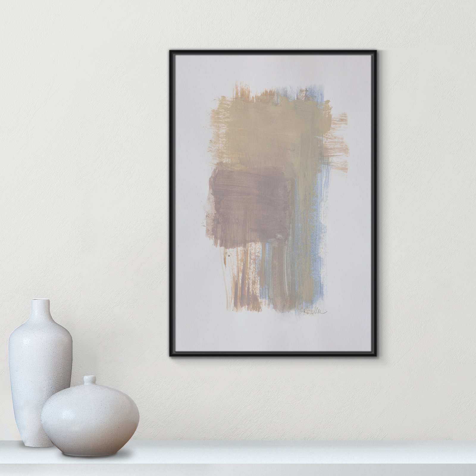 Esmeray "Powder Room Wash I" Print by Filippo Ioco, 37.5" H x 25.5" W x 2" D, Black Framed